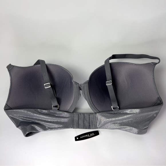 Sparkly Silver Gray PushUp Bra Adore Me Size 34DD - Picture 2 of 6